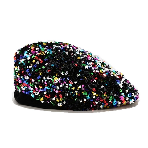 Cappello Basco con Paillettes Scintillanti da Donna Elegante Berretto da Artista in Poliestere per Feste Accessori Invernali