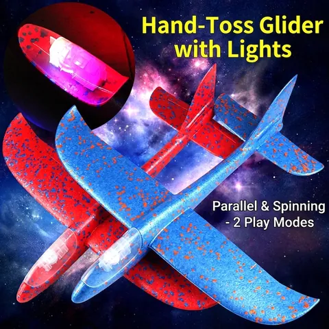 EPP Foam Glider Plane Hand Throw Flying Toy Dual Flight Mode Outdoor Sport LED Light Aerodynamic Model Kids