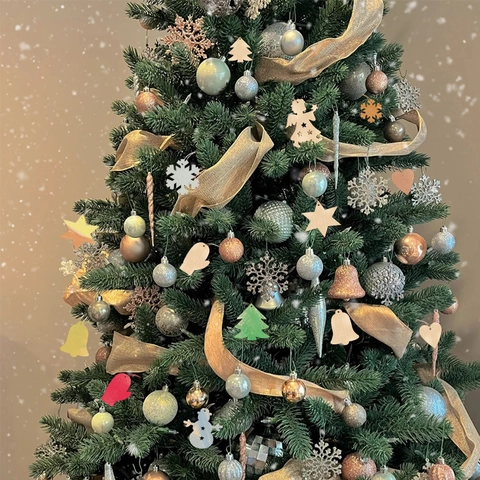 Addobbi Natalizi Pendenti In Legno Naturale Traforato Forme Fai Da Te Fiocco Di Neve Stella Angelo Albero Per Albero