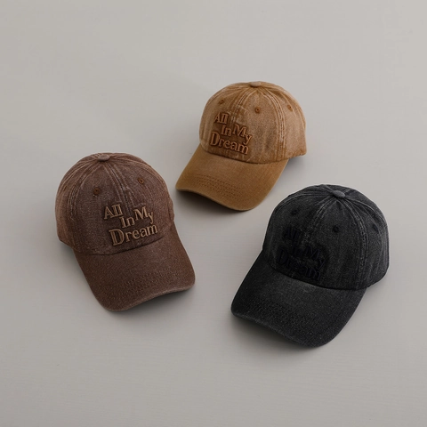 Berretto Da Baseball Per Bambini Cotone Lavato Denim Retro Consumato Lettera Ricamata Cappello Da Sole Per Ragazzi Ragazze