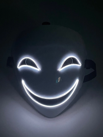 LED Glowing Mask Neon EL Wire Halloween Smile Face Horror Plastic Cosplay Party Accessories