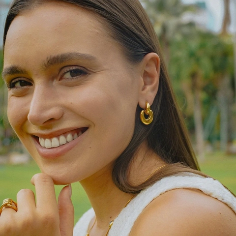 Hart Oorknopjes 18K Verguld Roestvrij Staal Geometrisch Retro INS Stijl Hoogwaardige Sieraden Voor Vrouwen