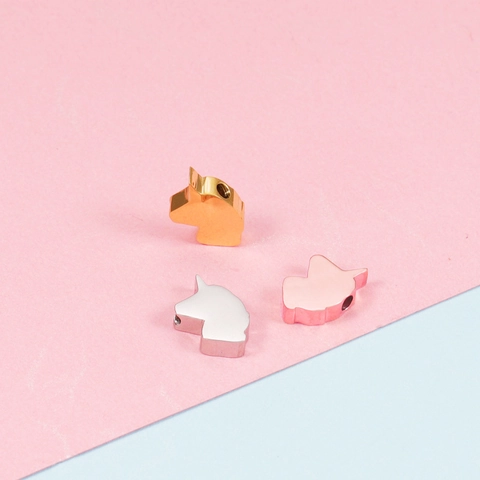 Colgantes De Cabeza De Unicornio 304 Acero Inoxidable Pulido Espejo Charms Para Creación De Joyas DIY Accesorios