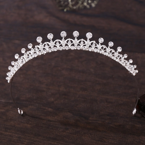 Corona da Sposa Strass Lega Tiara Elegante Minimalista Accessori per Capelli Matrimonio per Compleanno Festa Donna Gioielli