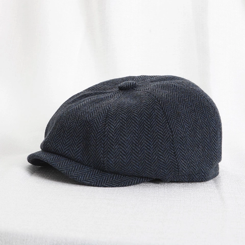 Gorra De Vendedor De Periódicos Vintage Británica Octogonal Mezcla De Lana Patrón Espiga Gorra Retro Niños Y Adultos