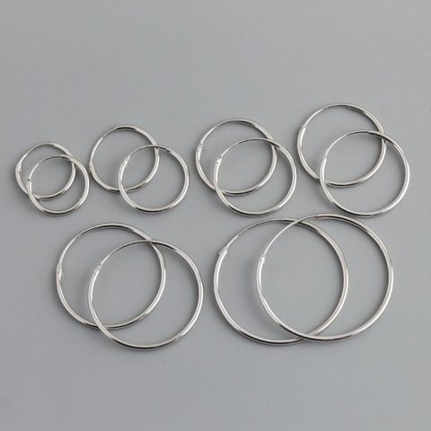 Pendientes De Aro Plata De Ley 925 Joyería Geométrica Pulida Minimalista Accesorio De Moda Para Mujeres