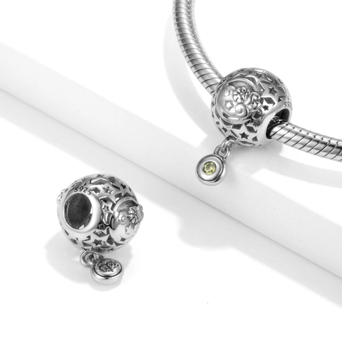 925 Sterling Silver Twelve Constellations Charms Beads Hollow Star Zodiac Zirconia Pendants For DIY Bracelet Necklace