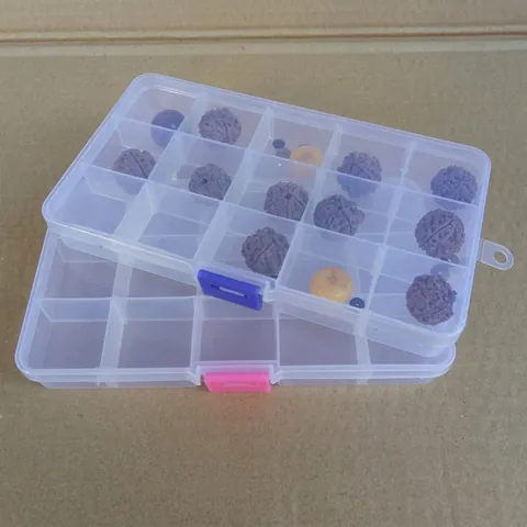Transparante Plastic Sieraden Opbergdoos Met Verstelbare Roosters Afneembare Verdelers Organizer Voor Kralen