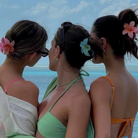 Pinza Per Capelli Fiore Di Plumeria Acrilico Sfumato Tropicale Estate Spiaggia Vacanze Accessori Per Capelli Donne Ragazze
