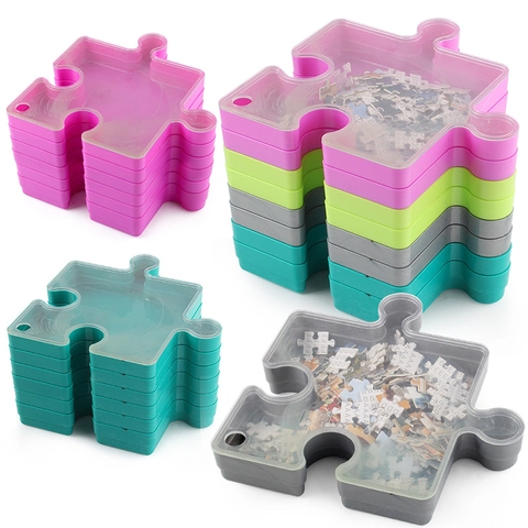 Vassoi Per Smistamento Puzzle Impilabili Scatole Di Immagazzinaggio In Plastica Con Coperchio Trasparente Organizzatore