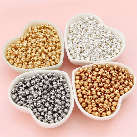 Round Spacer Beads Copper 14K 18K Gold Plated DIY Jewelry Making Findings For Bracelets Necklaces Minimalist Loose Ball Beads