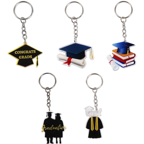 Graduation Keychain Acrylic Metal Bag Charm Hanging Ornament Graduation Party Season Congrats Grads Gift For Students