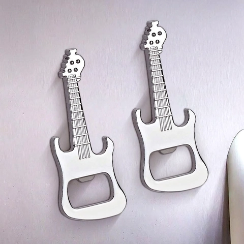 Apribottiglie Chitarra Portachiavi Lega Di Zinco Metallo Creativo Strumento Musicale Portachiavi Per Bar Festa Souvenir