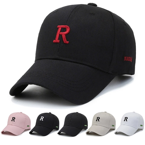 Cappello Da Baseball In Cotone Ricamato Lettera R Protezione Solare Moda All'aperto Cappello Regolabile Uomo Donna
