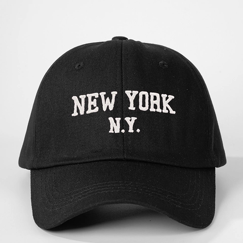 NY Letter Embroidery Baseball Cap Adjustable Polyester Curved Brim Outdoor Sun Hat Breathable Casual