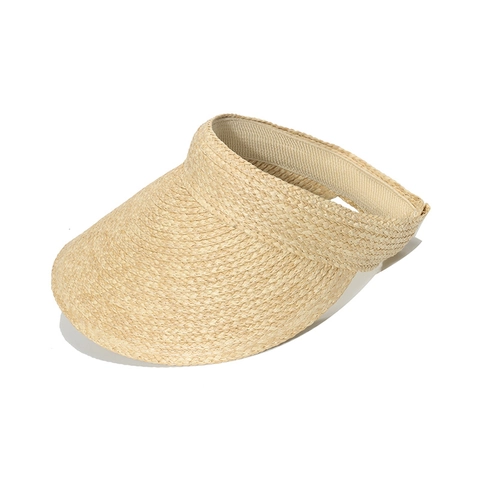 Damen Sommer Papier Stroh Sonnenblende Hut Breite Krempe Atmungsaktiv Faltbar Strand Sonnenschutz Oben Ohne Strohhut