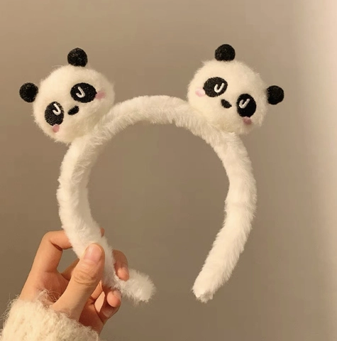 Cute Plush Panda Headband Women Wash Face Hair Band Cartoon Animal Hair Hoop