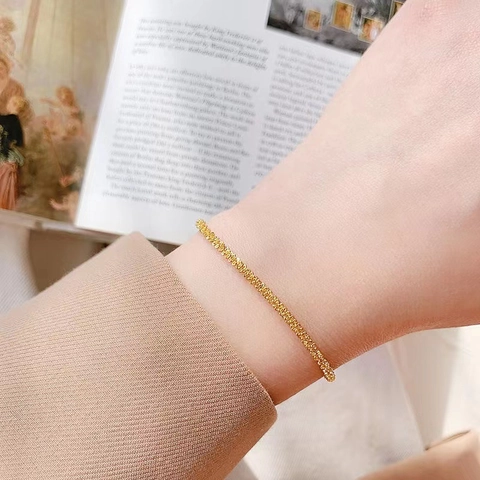 Minimalist Stainless Steel Bracelet Necklace For Women 18K Gold Plated Twisted Gypsophila Caterpillar Chain Adjustable Jewelry Accessories