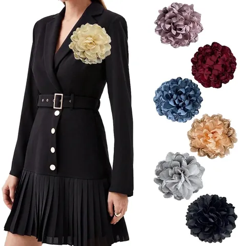 Multi Layer Stof Bloem Broche Chiffon 3D Florale Pin Haarspeld Accessoires Voor Vrouwen Meisjes Elegant