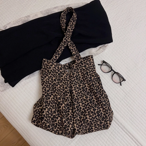 Leopard Muster Canvas Tote Bag Große Kapazität Lässige Schulterhandtasche Retro Einkaufstasche Für Damen