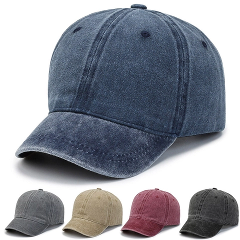 Cappello Da Baseball In Denim Di Cotone Lavato Vintage Retrò Tesa Corta Corona Morbida Regolabile Cappello Da Sole Unisex