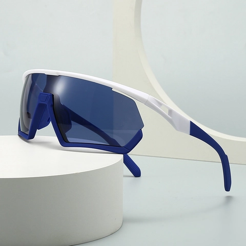 Sport Zonnebril Wielrenbril UV400 Bescherming Oversized PC Lens Uit Eén Stuk Plastic Frame Retro Modern Unisex