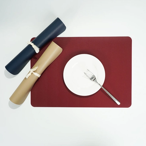 Tovagliette In Pelle Tinta Unita Impermeabili Resistenti All'olio Calore Stile Nordico Per Tavolo Da Pranzo Cucina