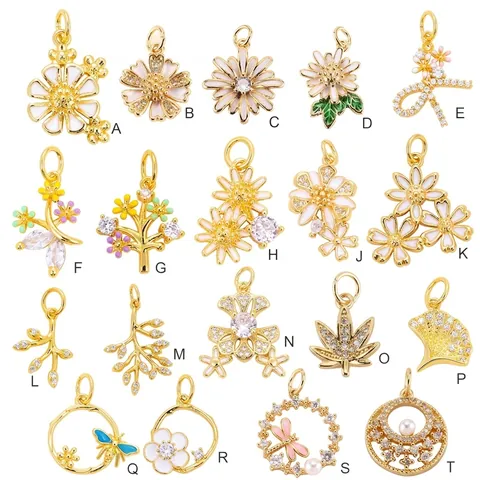 Ciondoli In Lega Fiore Margherita Farfalla Smalto Zircone Perla Artificial Per Accessori Per La Creazione Di Gioielli Fai Da Te Stile Fresco