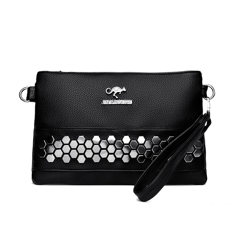 Pochette Da Donna In Pelle PU Con Borchie Metalliche Esagonali Borsa A Tracolla Elegante Texture Litchi