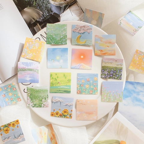 Adesivi Decorativi Paesaggio Pittura Ad Olio Estetica Impressionista Carta Decalcomanie Per Journaling Scrapbooking Album DIY