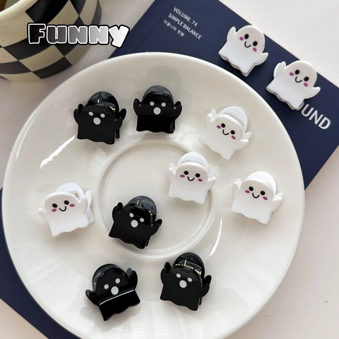 Mini Ghost Rabbit Hair Claw Clips Acrylic Halloween Cute Cartoon Hairpins Headwear For Women Girls