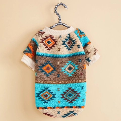 Haustier Hoodie Fleece Warm Winter Totem Geometrisches Muster Hund Katze Sweatshirt Weich Pullover