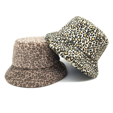 Cappello Alla Pescatora In Pelliccia Sintetica Maculato Inverno Caldo Peluche Per Donna Moda Retro Accessorio Freddo