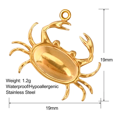 Ocean Sea Life Charms Stainless Steel Starfish Shell Turtle Crab Pendant DIY Jewelry Making Accessories Waterproof Hypoallergenic