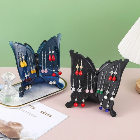 Schmetterling Ohrring Display Rack Kunststoff Multi-Loch Schmuck Organizer Ständer Desktop Kreativ Deko Halter