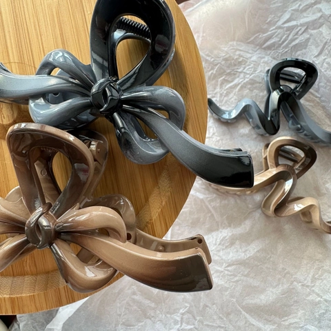 Pinza Para El Pelo Con Lazo Grande Degradado Plástico Pinza De Tiburón Irregular Para Mujeres Accesorios De Peinado Elegantes