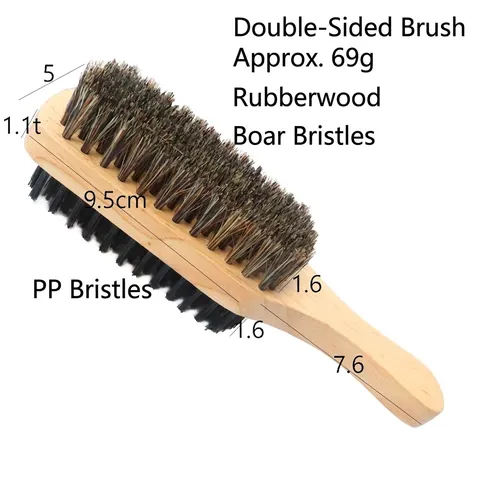 Cepillo Para Barba De Cerdas De Jabalí Y Plumero Para Cuello De Barbero Con Mango De Madera De Caucho Para Aseo De Hombre