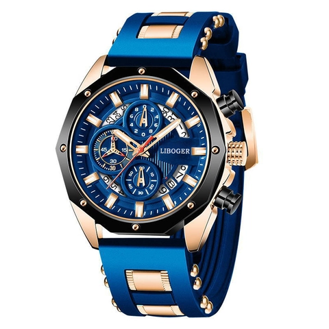Orologio Al Quarzo Da Uomo Cassa In Lega Cinturino In Silicone Cronografo Multifunzione Calendario Sport Business Grande Quadrante Tondo