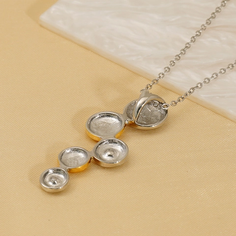 Collana In Acciaio Inossidabile Con Pendente A Grappolo Oro E Argento Con Zirconi Gioielli Minimalisti Per Donna