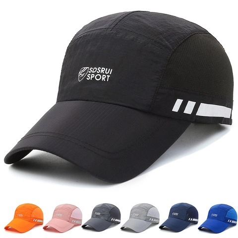 Quick-Dry Mesh Baseball Cap Breathable Sun Hat Reflective Adjustable Outdoor Running Sports Fishing For Men Women