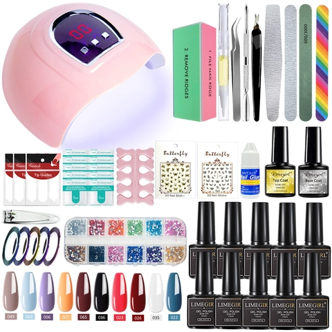 Colección Profesional De Arte De Uñas Con Lámpara UV LED Esmalte En Gel Resina Herramientas De Manicura Pegatinas Y Strass