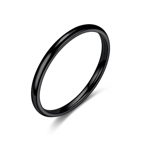 Anillo De Acero Inoxidable Minimalista Banda Delgada Pulida Joyería De Moda Simple Para Mujeres Hombres Parejas Apilable