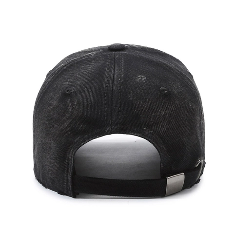 Distressed Cotton Baseball Cap Vintage Ripped Denim Sun Hat Embroidered New York Letter Adjustable Outdoor Unisex