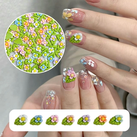 Décoration Ongles Fleur 3D Résine Feuille Muguet Charms DIY Accessoire Manucure Coloré Nouveauté Pour Filles