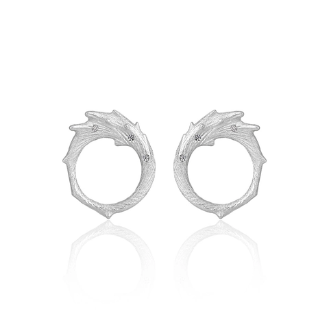 925 Sterlingsilber Unregelmäßige Welle Runde Ohrstecker Für Damen Hohle Mit Strass Eingelegte Nischen Temperament Schmuck