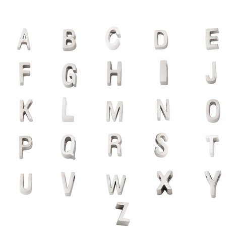 Edelstahl Alphabet Buchstaben Perlen Spiegel Poliert DIY Schmuckherstellung Charms Anhänger Kleines Loch