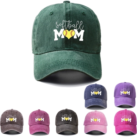 Cappello Da Baseball Softball Mom In Cotone Lavato Cappello Sportivo Vintage Per Donna Protezione Solare Regolabile Outdoor