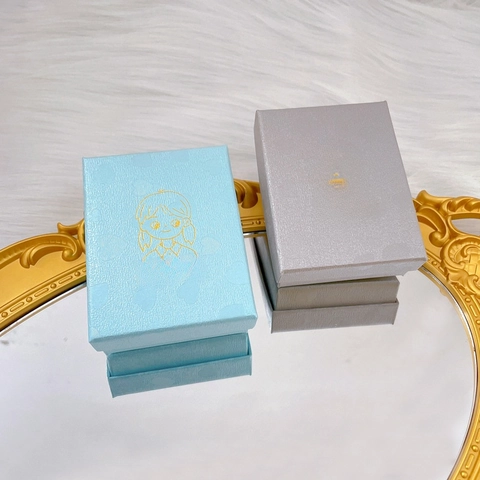 Confezione Regalo Per Gioielli Con Motivo Ragazza Cartone Animato Stampa Oro Per Conservazione Orecchini Collana Bracciale