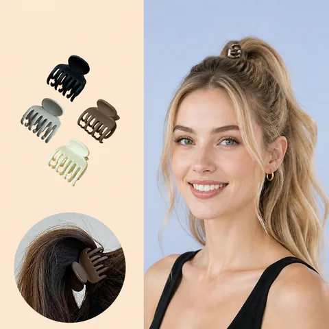 Molletta Per Capelli In Plastica Opaca Fissatore Per Coda Di Cavallo Alta Fermaglio A Squalo Accessori Per Donne Ragazze
