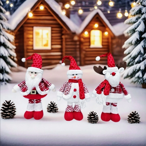 Weihnachts Plüschpuppe Ausziehbare Lange Beine Weihnachtsmann Schneemann Rentier Figuren Heimdekoration Ornamente Feiertagsparty